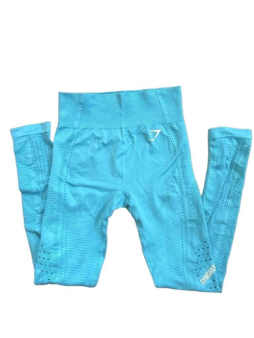 Teal Gymshark Leggings with eyelits decoration